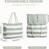 image:imageG4Free Canvas Beach Bag Waterproof Sandproof Large Beach Tote Bags for Women Pool Swim Travel GroceryGreen