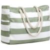 image:imageG4Free Canvas Beach Bag Waterproof Sandproof Large Beach Tote Bags for Women Pool Swim Travel GroceryGreen