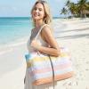 image:imageG4Free Canvas Beach Bag Waterproof Sandproof Large Beach Tote Bags for Women Pool Swim Travel GroceryPink