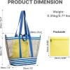 image:imageG4Free Mesh Beach Bags for Women Men Extra Large Packable Beach Tote Bag Reversible Travel Pool ShoppingBlue  Yellow