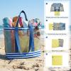 image:imageG4Free Mesh Beach Bags for Women Men Extra Large Packable Beach Tote Bag Reversible Travel Pool ShoppingBlue  Yellow