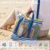 image:imageG4Free Mesh Beach Bags for Women Men Extra Large Packable Beach Tote Bag Reversible Travel Pool ShoppingBlue  Yellow