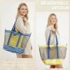 image:imageG4Free Mesh Beach Bags for Women Men Extra Large Packable Beach Tote Bag Reversible Travel Pool ShoppingBlue  Yellow