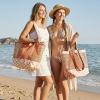 image:imageG4Free Mesh Beach Bags for Women Men Extra Large Packable Beach Tote Bag Reversible Travel Pool ShoppingBrown  Orange