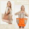 image:imageG4Free Mesh Beach Bags for Women Men Extra Large Packable Beach Tote Bag Reversible Travel Pool ShoppingBrown  Orange