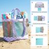 image:imageG4Free Mesh Beach Bags for Women Men Extra Large Packable Beach Tote Bag Reversible Travel Pool ShoppingPurple  Green