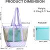 image:imageG4Free Mesh Beach Bags for Women Men Extra Large Packable Beach Tote Bag Reversible Travel Pool ShoppingPurple  Green