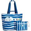 image:imageG4Free Beach Bags for Women Sandproof Foldable Beach Bag Tote with Waterproof Compartment Pool TravelBlue Ripple