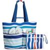 image:imageG4Free Beach Bags for Women Sandproof Foldable Beach Bag Tote with Waterproof Compartment Pool TravelColorful Ripple