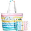 image:imageG4Free Beach Bags for Women Sandproof Foldable Beach Bag Tote with Waterproof Compartment Pool TravelRainbow Ripple