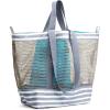 image:imageG4Free Mesh Beach Bags for Women Men Extra Large Packable Beach Tote Bag Reversible Travel Pool ShoppingGrey  Blue