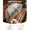 image:imageG4Free 52 inch Clear Bubble Umbrella Large Canopy Transparent Dome Coverage Stick Umbrella J Hook Handle European Style for WeddingsPromGraduation and Outdoor EventsLemonade Trim