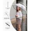 image:imageG4Free 52 inch Clear Bubble Umbrella Large Canopy Transparent Dome Coverage Stick Umbrella J Hook Handle European Style for WeddingsPromGraduation and Outdoor EventsBlack Trim