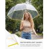 image:imageG4Free 52 inch Clear Bubble Umbrella Large Canopy Transparent Dome Coverage Stick Umbrella J Hook Handle European Style for WeddingsPromGraduation and Outdoor EventsLemonade Trim