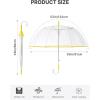 image:imageG4Free 52 inch Clear Bubble Umbrella Large Canopy Transparent Dome Coverage Stick Umbrella J Hook Handle European Style for WeddingsPromGraduation and Outdoor EventsLemonade Trim