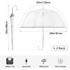 image:imageG4Free 52 inch Clear Bubble Umbrella Large Canopy Transparent Dome Coverage Stick Umbrella J Hook Handle European Style for WeddingsPromGraduation and Outdoor Events2 PackReflective Trim