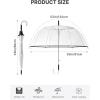 image:imageG4Free 52 inch Clear Bubble Umbrella Large Canopy Transparent Dome Coverage Stick Umbrella J Hook Handle European Style for WeddingsPromGraduation and Outdoor EventsBlack Trim