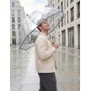 image:imageG4Free 52 inch Clear Bubble Umbrella Large Canopy Transparent Dome Coverage Stick Umbrella J Hook Handle European Style for WeddingsPromGraduation and Outdoor EventsBlack Trim