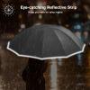 image:imageG4Free Strong Windproof Travel Umbrella 42 Inch Compact Umbrellas for Rain amp Sun with Double Canopy Automatic Portable DurableBlackInterstellar