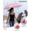 image:imageG4Free Strong Windproof Travel Umbrella 42 Inch Compact Umbrellas for Rain amp Sun with Double Canopy Automatic Portable DurablePink