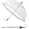image:imageG4Free 52 inch Clear Bubble Umbrella Large Canopy Transparent Dome Coverage Stick Umbrella J Hook Handle European Style for WeddingsPromGraduation and Outdoor EventsBlack Trim
