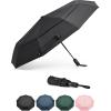 image:imageG4Free Strong Windproof Travel Umbrella 42 Inch Compact Umbrellas for Rain amp Sun with Double Canopy Automatic Portable DurableBlack