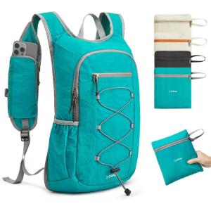 image:imageG4Free 20L Hiking Backpack Lightweight Daypack with Phone Pocket Small Packable Foldable Hiking Bag for Women Men BlackPeacock Blue