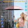image:imageG4Free Mini Travel Folding Umbrella for Purse Compact UPF 50 UV Protection Sun amp Rain Small Umbrella Lightweight Portable Parasol Fits in Pocket Wallet for Women MenPink