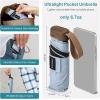 image:imageG4Free Mini Travel Folding Umbrella for Purse Compact UPF 50 UV Protection Sun amp Rain Small Umbrella Lightweight Portable Parasol Fits in Pocket Wallet for Women MenLightBlue