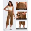 image:imageG4Free BareFeel High Stretch Capri Yoga Pants for Women Soft Wide Leg Pants High Waist Casual Capris with Pockets 212325Dark Coffee