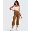 image:imageG4Free BareFeel High Stretch Capri Yoga Pants for Women Soft Wide Leg Pants High Waist Casual Capris with Pockets 212325Dark Coffee