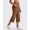 image:imageG4Free BareFeel High Stretch Capri Yoga Pants for Women Soft Wide Leg Pants High Waist Casual Capris with Pockets 212325Dark Coffee