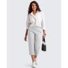 image:imageG4Free BareFeel High Stretch Capri Yoga Pants for Women Soft Wide Leg Pants High Waist Casual Capris with Pockets 212325Light Gray