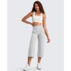 image:imageG4Free BareFeel High Stretch Capri Yoga Pants for Women Soft Wide Leg Pants High Waist Casual Capris with Pockets 212325Light Gray