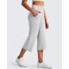 image:imageG4Free BareFeel High Stretch Capri Yoga Pants for Women Soft Wide Leg Pants High Waist Casual Capris with Pockets 212325Light Gray