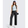 image:imageG4Free Ribbed Ankle Pants for Women 78 Length Wide Leg Yoga Pants with Pockets Casual TravelBlack