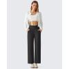image:imageG4Free Ribbed Ankle Pants for Women 78 Length Wide Leg Yoga Pants with Pockets Casual TravelBlack