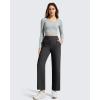 image:imageG4Free Ribbed Ankle Pants for Women 78 Length Wide Leg Yoga Pants with Pockets Casual TravelBlack