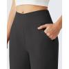image:imageG4Free Ribbed Ankle Pants for Women 78 Length Wide Leg Yoga Pants with Pockets Casual TravelBlack