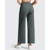 image:imageG4Free Ribbed Ankle Pants for Women 78 Length Wide Leg Yoga Pants with Pockets Casual TravelDark Gray
