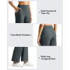image:imageG4Free Ribbed Ankle Pants for Women 78 Length Wide Leg Yoga Pants with Pockets Casual TravelDark Gray