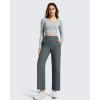 image:imageG4Free Ribbed Ankle Pants for Women 78 Length Wide Leg Yoga Pants with Pockets Casual TravelDark Gray