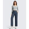 image:imageG4Free Ribbed Ankle Pants for Women 78 Length Wide Leg Yoga Pants with Pockets Casual TravelDark Navy