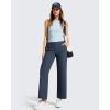 image:imageG4Free Ribbed Ankle Pants for Women 78 Length Wide Leg Yoga Pants with Pockets Casual TravelDark Navy