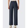 image:imageG4Free Ribbed Ankle Pants for Women 78 Length Wide Leg Yoga Pants with Pockets Casual TravelDark Navy