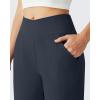 image:imageG4Free Ribbed Ankle Pants for Women 78 Length Wide Leg Yoga Pants with Pockets Casual TravelDark Navy