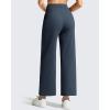 image:imageG4Free Ribbed Ankle Pants for Women 78 Length Wide Leg Yoga Pants with Pockets Casual TravelDark Navy