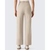 image:imageG4Free Ribbed Ankle Pants for Women 78 Length Wide Leg Yoga Pants with Pockets Casual TravelLight Khaki