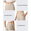 image:imageG4Free Ribbed Ankle Pants for Women 78 Length Wide Leg Yoga Pants with Pockets Casual TravelLight Khaki