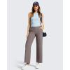 image:imageG4Free Ribbed Ankle Pants for Women 78 Length Wide Leg Yoga Pants with Pockets Casual TravelTaupe